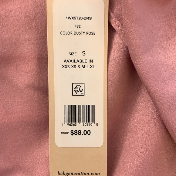 BCBGeneration Fitted Long Sleeve Tie Front Sweetheart Neck Blouse - Picture 7 of 7